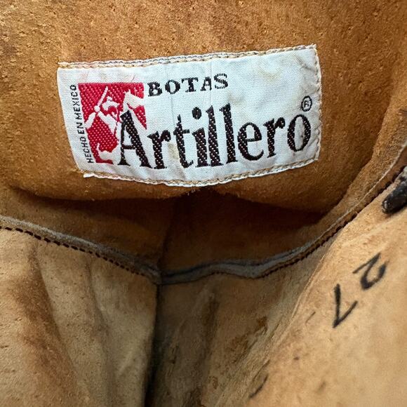 Botas Artillero Leather Cowboy Boots Men’s 27 / US 9 Alligator Print Western - Picture 11 of 12